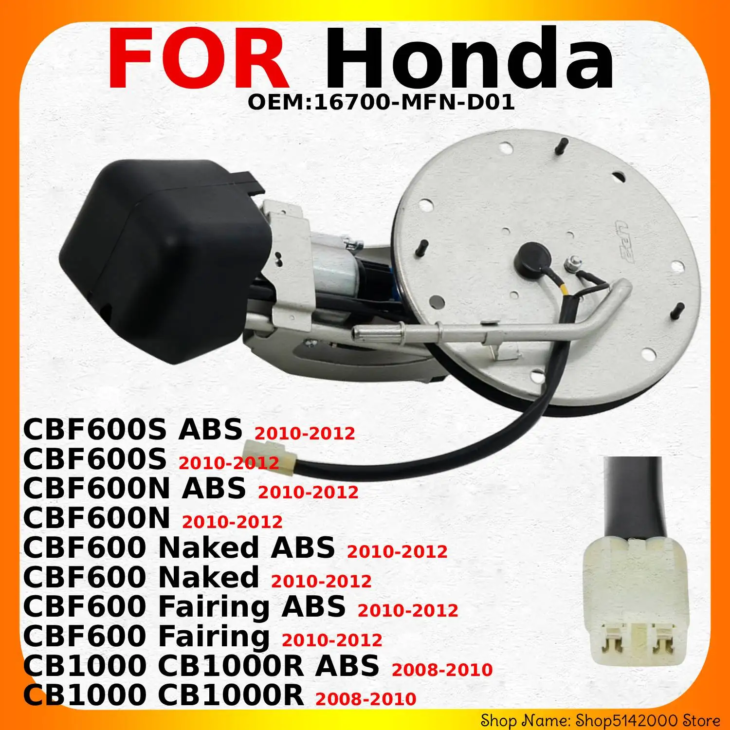 Fuel Pump Assembly 16700‑MFN‑D01 For Honda CBF600S CBF600N CB1000R 2008‑2012 Naked Fairing Motorcycle Complete Fuel Pump Module