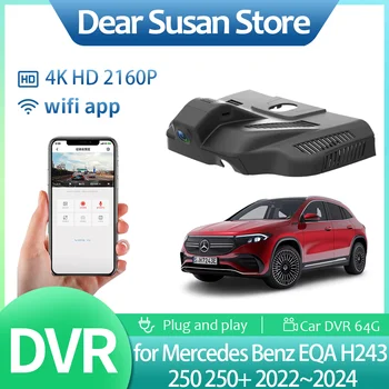 4K Car Video DVR for Mercedes Benz EQA H243 250 250+ 2022~2024 2023 Driving Recorder Camera Night Vision Monitor HD Accessories