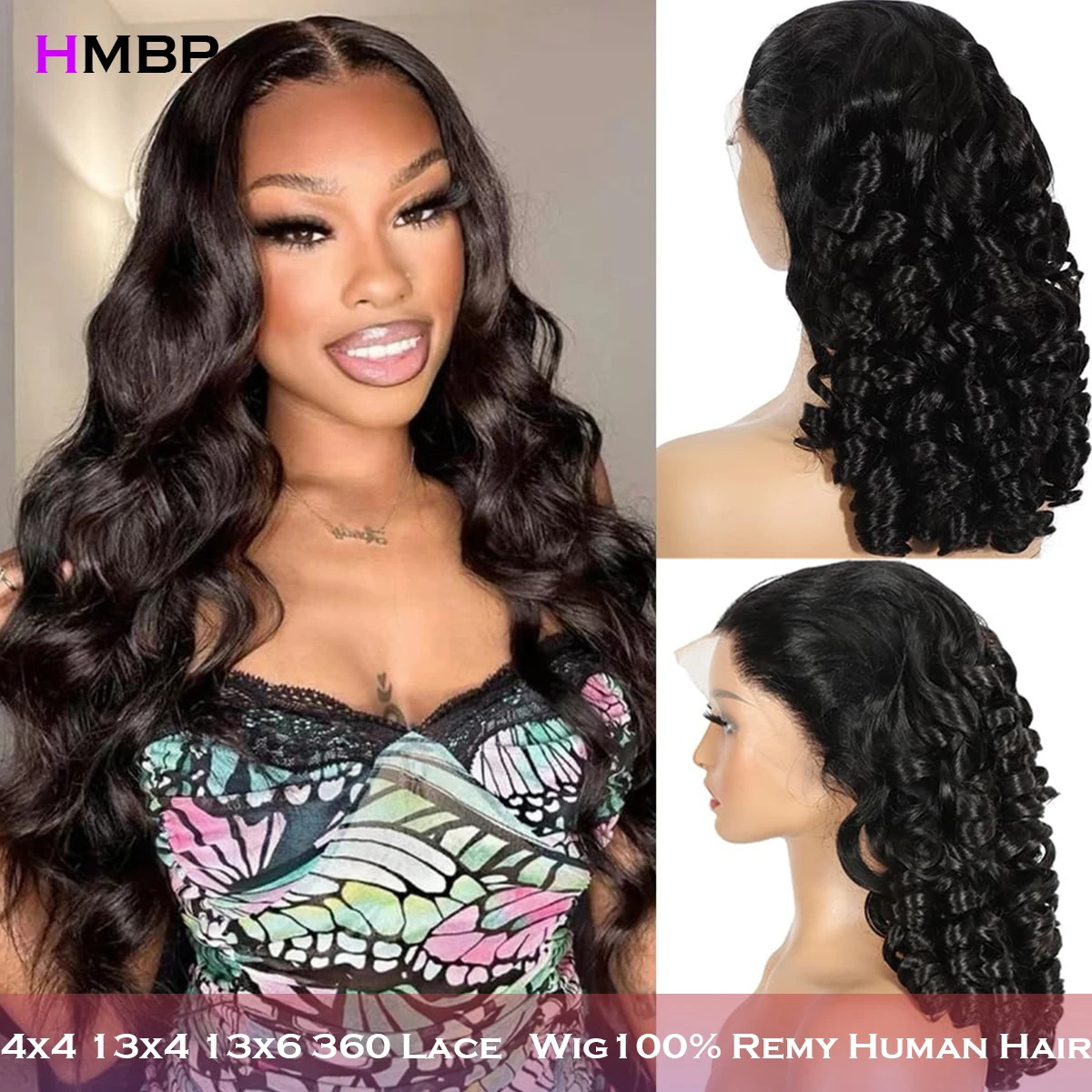 450 Density Loose Deep Wave 13x6 Hd Lace Frontal Wig 100% Remy Human Hair Double Drown Bouncy Wave Preplucked Swiss Lace Wigs