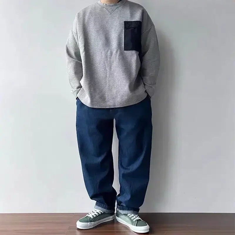 BEAMS Loose Casual Vintage Drawstring Washed Tapered Jeans