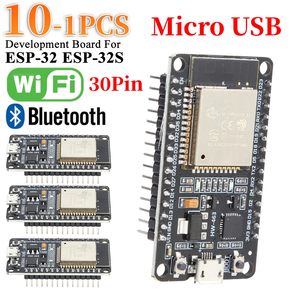 1-10PCS Development Board Module WiFi+Bluetooth ESP32 WR-32S Development Board Ultra-Low Power Consumption for Smart Home
