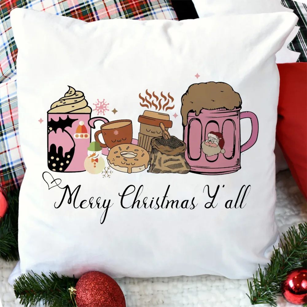 Tis The Season Christmas Pillow Case Christmas Decorate Home Cushion Cover Holiday Pillowcase Xmas Gift for Family Friends