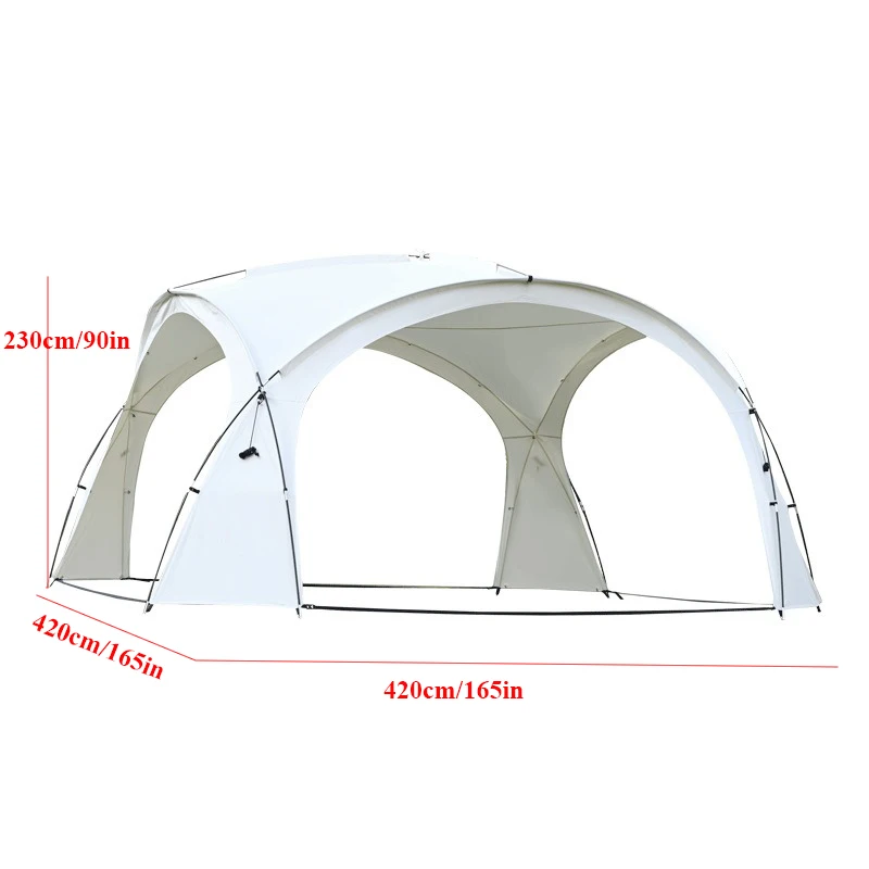 Ultra Thick Large Space Dome Canopy Tent outdoor Camping Windproof Rainproof Sunshade Silver and Black Coated Multiple Scenarios