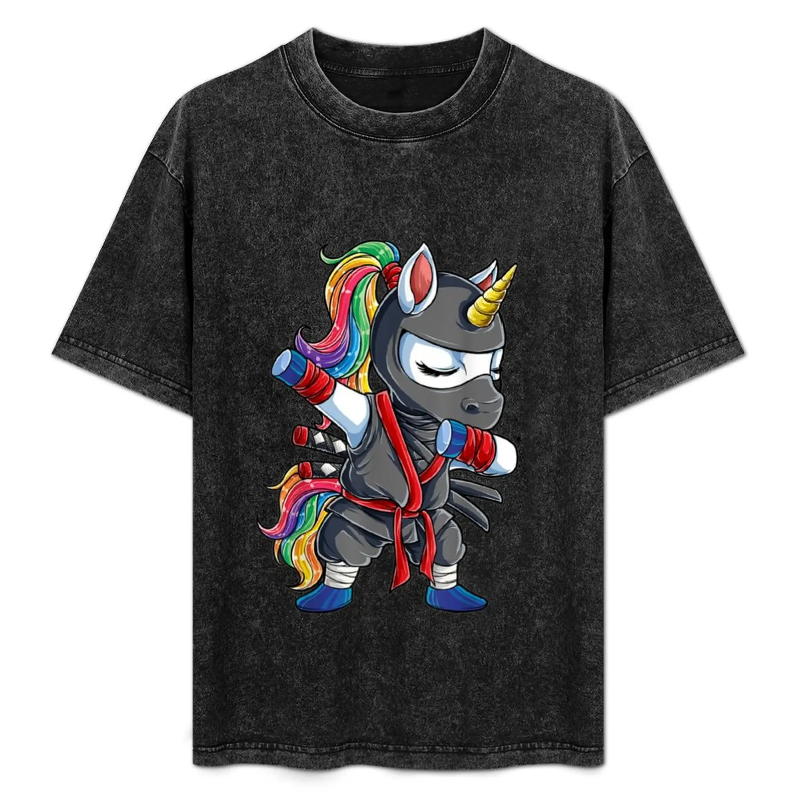 

Dabbing Ninja Unicorn T Shirt Girls Rainbow Martial Arts Tee T-Shirt Soft Stretch Short Sleeve Top
