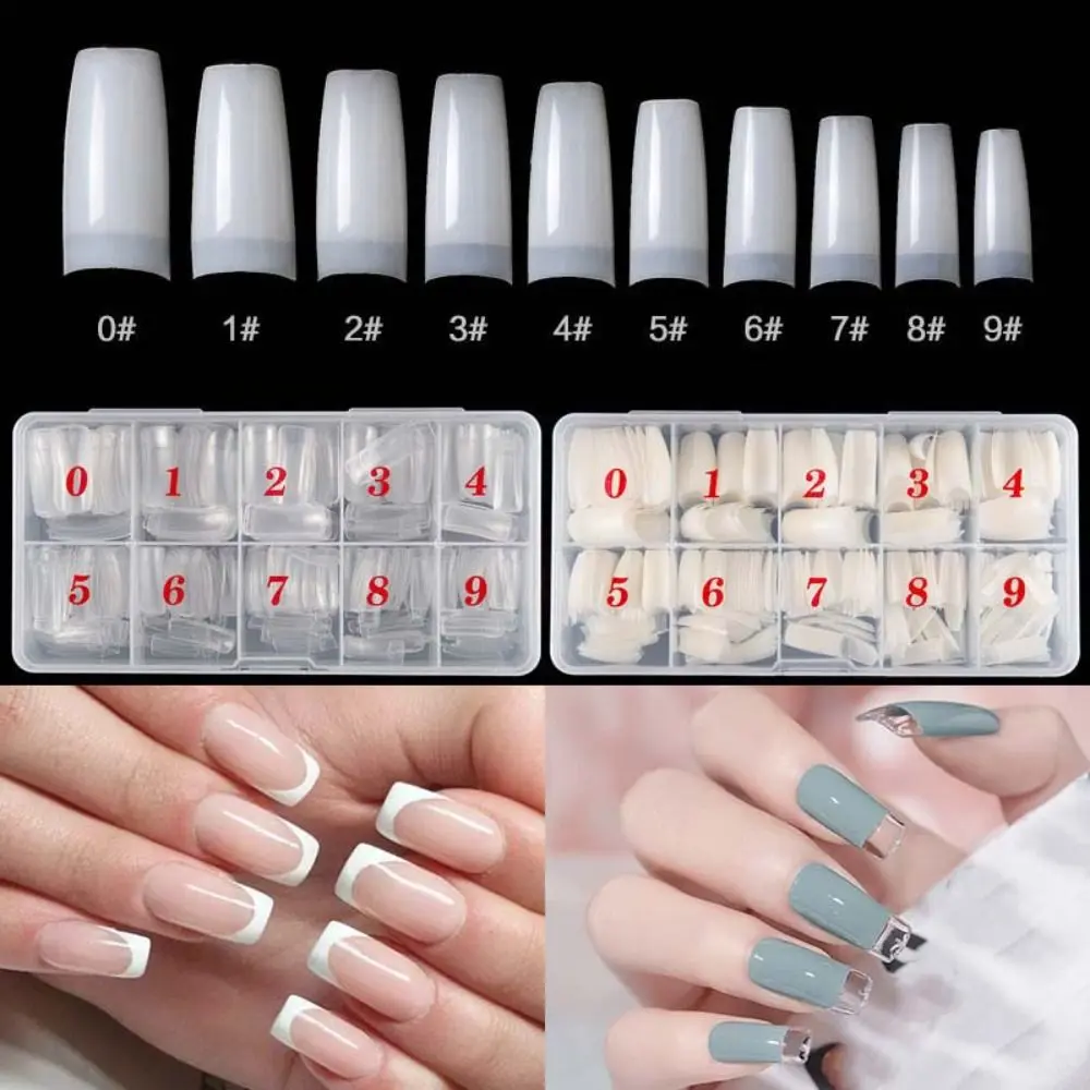 

Короткие квадратные накладные ногти-капли, набор из 10 размеров, натуральные/прозрачные