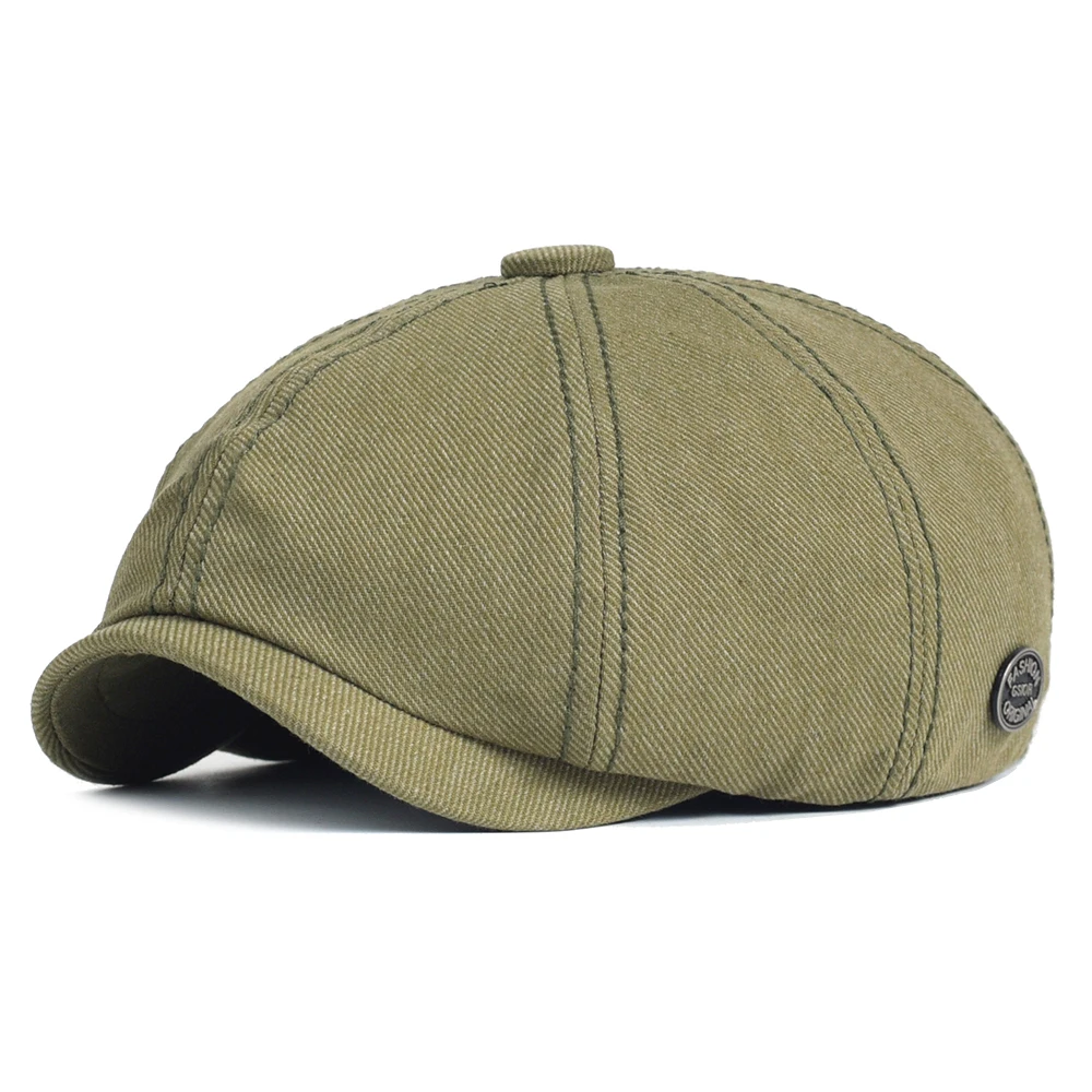 Unisex Four Seasons Algodão Jornaleiro Caps, Chapéu octogonal, Boné Casual Boinas, Viseira Gatsby, Chapéu Liso Ivy