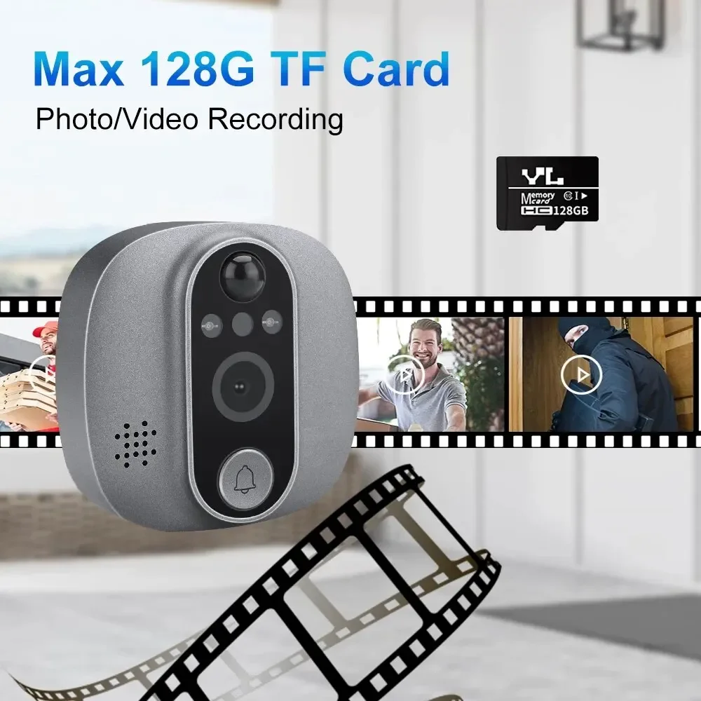 Imagem -05 - Tuya-campainha de Vídeo com Câmera Peephole 1080p Wifi Pir Olho de Gato Casa Visualizador Digital de Porta com Alexa 43 Pol