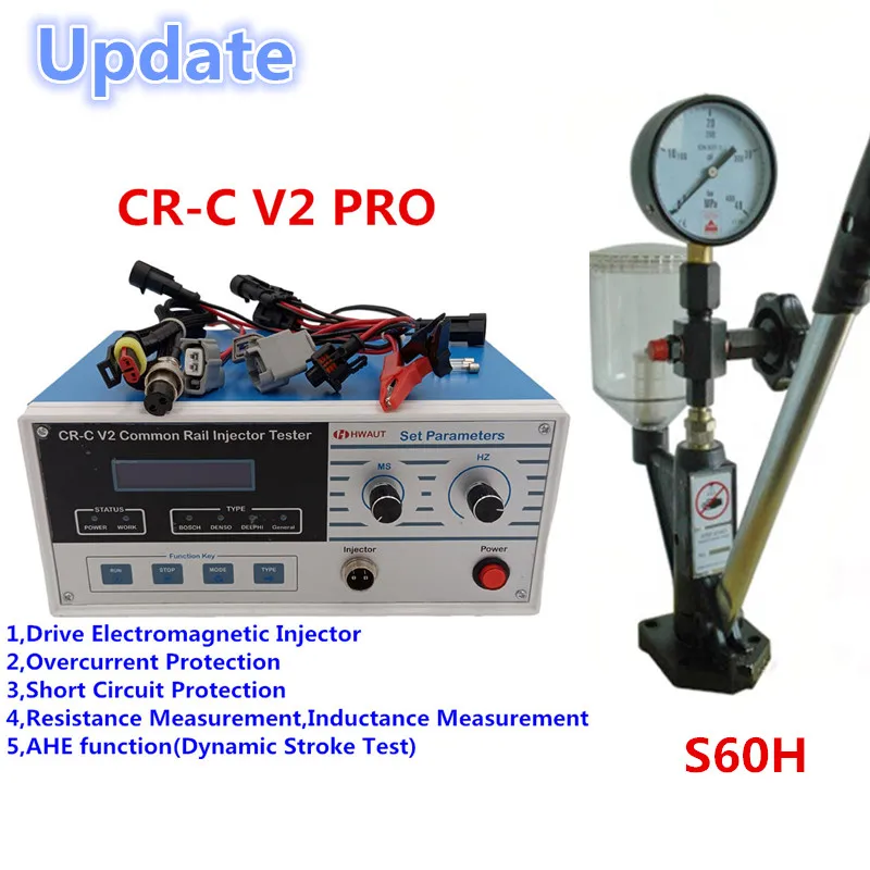 Upgrade! CR-C Common Rail Injector Tester Diesel Injector Tester,Measure Resistance,AHE Test Function and S60H Validator