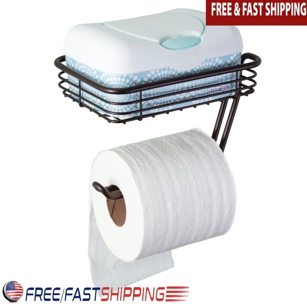 

Бронзовый настенный держатель для туалетной бумаги с полкой, экономия места, органайзер для ванной комнаты, прочный аксессуар для туалета, идеальное домашнее использование