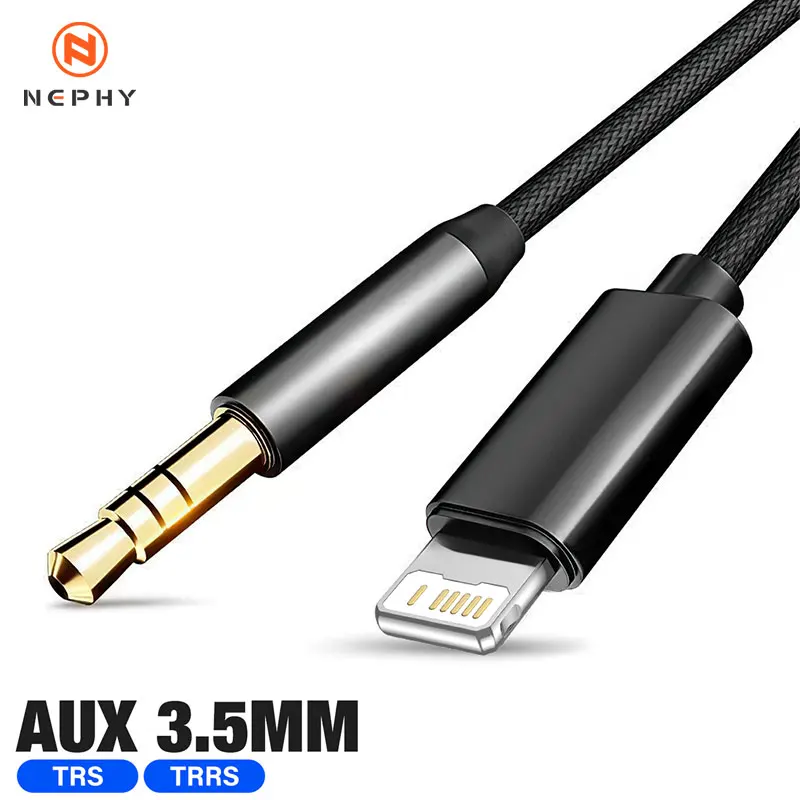 Gold Plated 3.5mm Jack Aux Cable Car Speaker Headphone Adapter for iPhone 15 14 13 12 11 Pro Audio Splitter Cable for IOS 15 14
