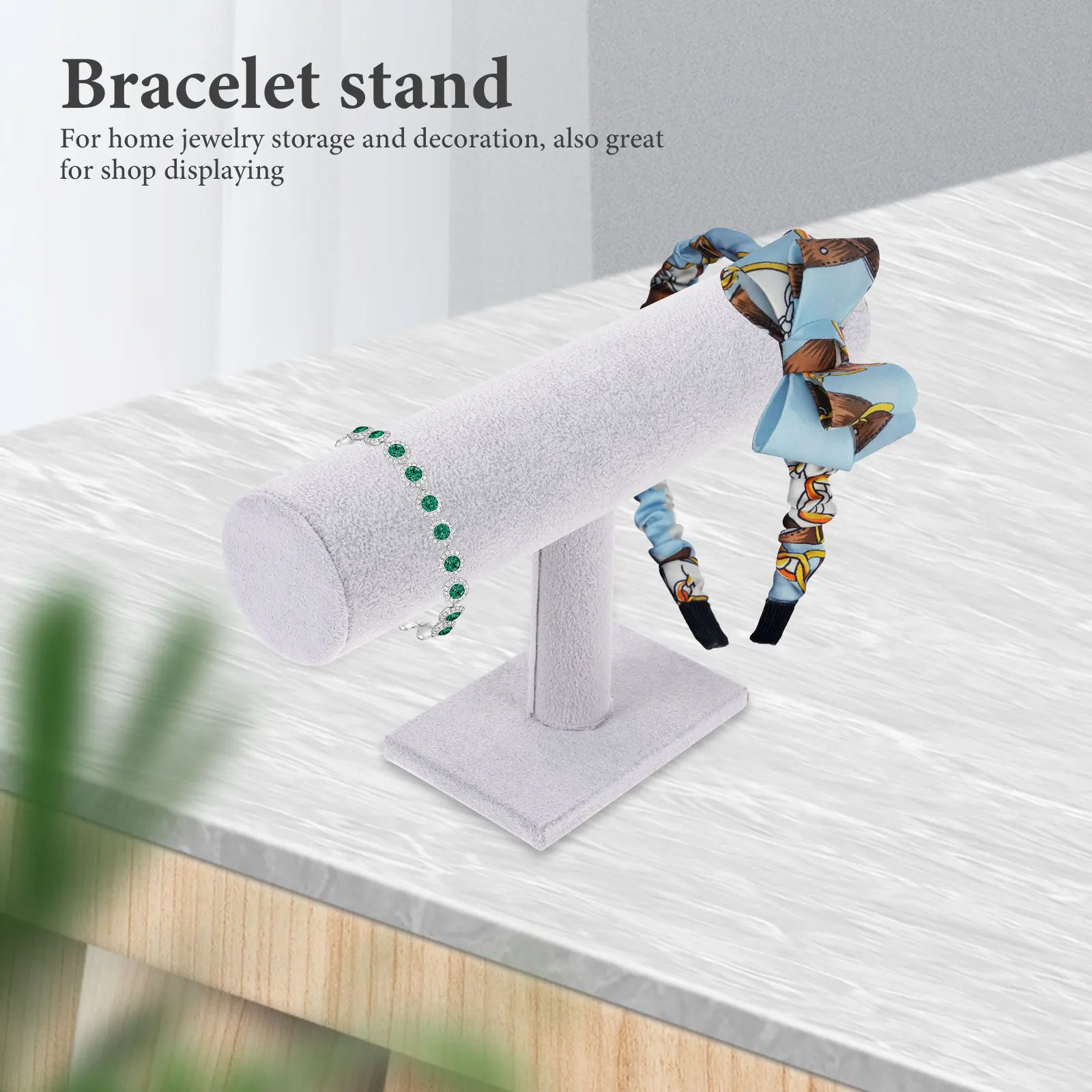 

Headband Jewelry Stand Bracelet Display Watch Holder Clear Hanger Lanyard for Girls Velvet