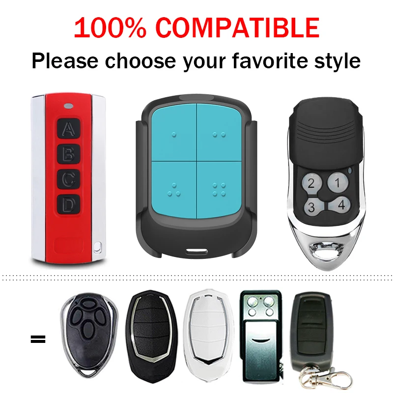 100% Compatible With MOTORLINE FALK RCM MX4SP DSM MXS4SP RCM MX5SP Electric Garage Door / Gate Command Remote Control 433.92MHz