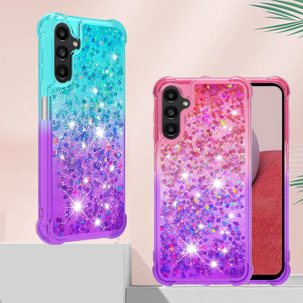 3D Glitter Phone Case for Samsung Galaxy A04 A04E A14 A34 A54 A05 A15 A35 A55 A24 A25 Cover Cases Bling Dynamic Liquid Quicksand