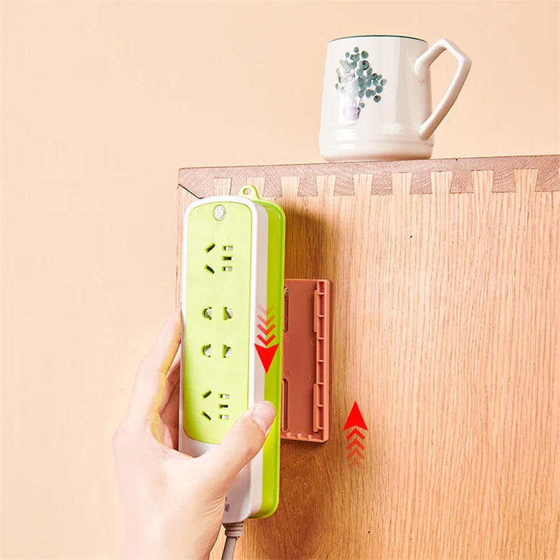 Hot Sale Powerful Traceless Wall-Mounted Sticker Plug Fixer Home Self-Adhesive Socket Cable Wire Organizer Seamless Strip Holder