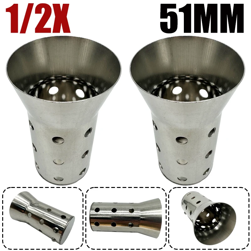 

1/2X51 мм впускной глушитель выхлопной системы мотоцикла, регулируемый глушитель DB Killer, шумоглушитель, снижение шума, серебро