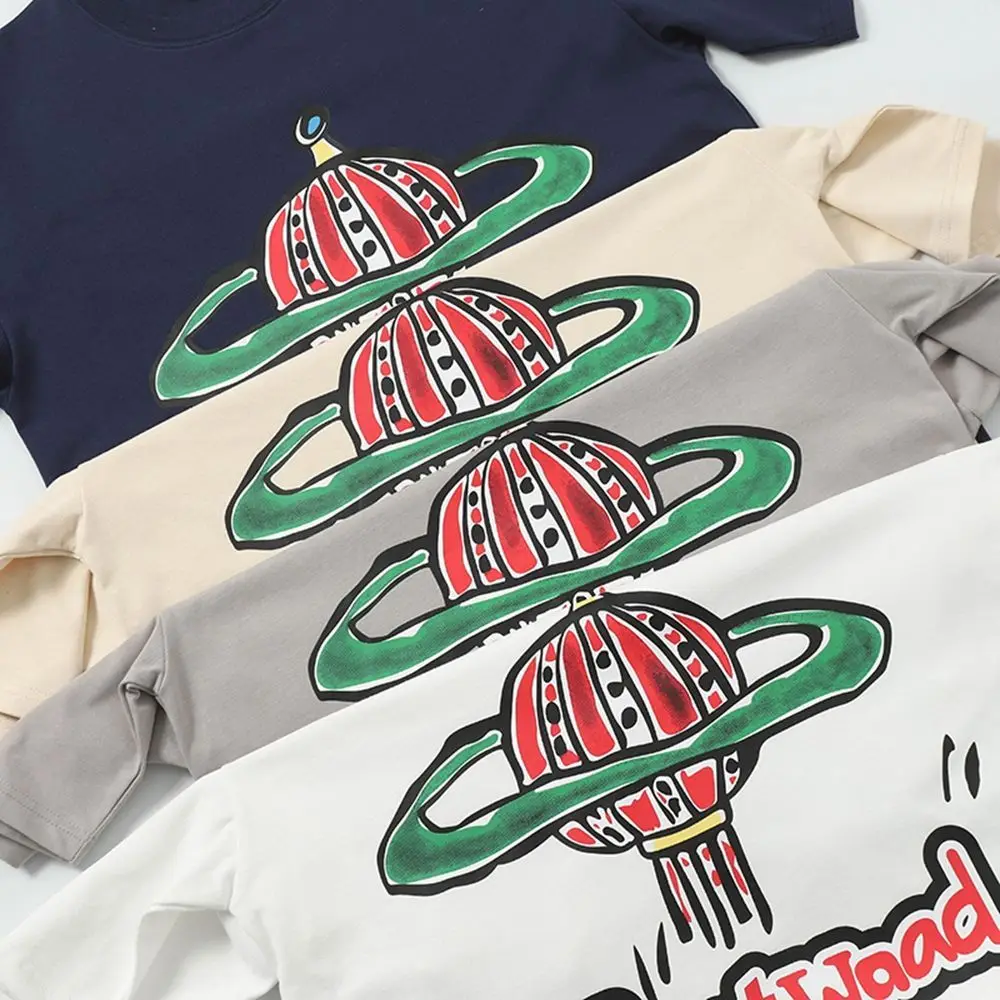 

2025 Summer New Fashion Luxury Brand Korean Style Trendy Pure Cotton High Quality Printed Pattern Designer Unisex