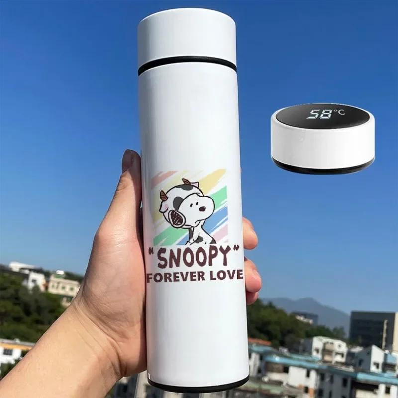 Snoopy Japanese style cute cartoon pattern high-value intelligent temperature display leak-proof stainless steel thermos cup