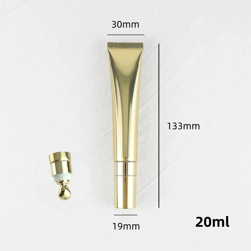 Zachte Buis met Metalen Massagekop voor Ooglotion/serum 20/40/100 ml Leeg Pakket voor DIY Shampoo Cosmetische Lotion Reizen