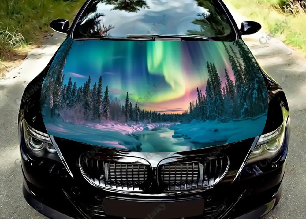 aurora Car Hood Decal Vinyl Sticker Graphic Wrap Decal Graphic Hood Decal Accessory Fits Most Vehicles