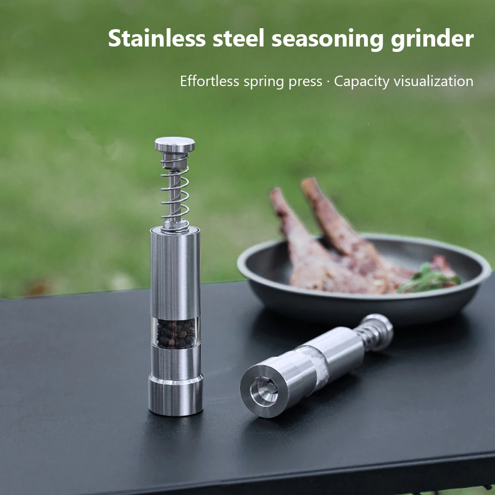 Portable Mini Manual Pepper Grinder Thickened Stainless Steel Spice Grinder Pepper Mill Grind Cooking Gadgets