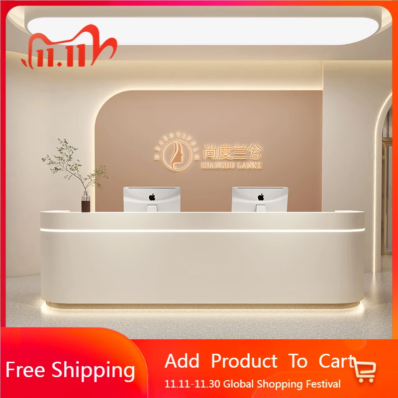 

Beauty Luxury Reception Desks Modern Shelves Restaurant Minimalist Reception Desks Corner European Scrivania Lounge Furniture