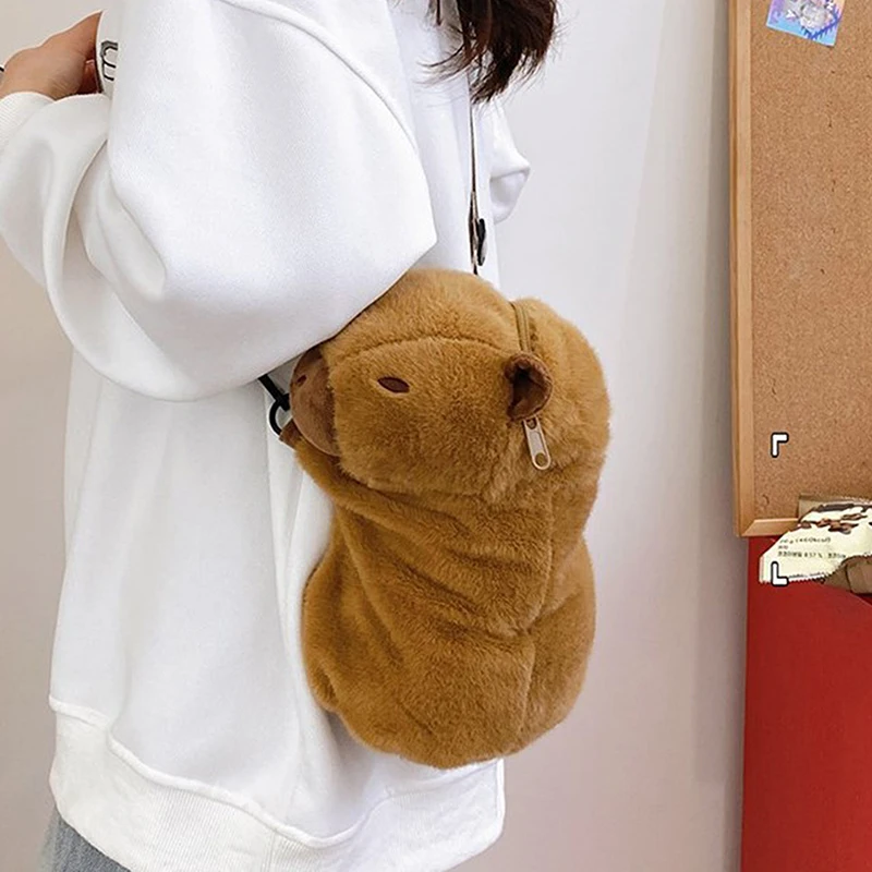 New Cute Plush Backpack Capybara Crossbody Bag Handbag Soft Capybara School Bag For Kids Birthday Christmas Festival Gifts