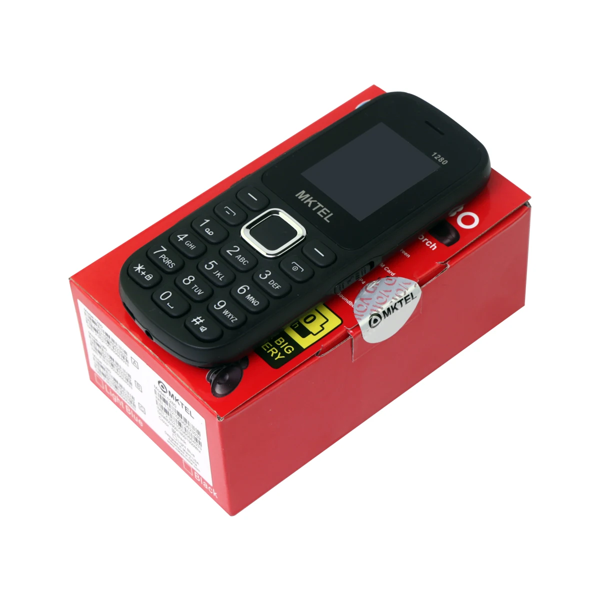 MKTEL 1280 Feature Phone Strong Torch 1.77" Display Dual SIM Dual Standby MP3 MP4 Radio Bluetooth GPRS 800mAh Battery