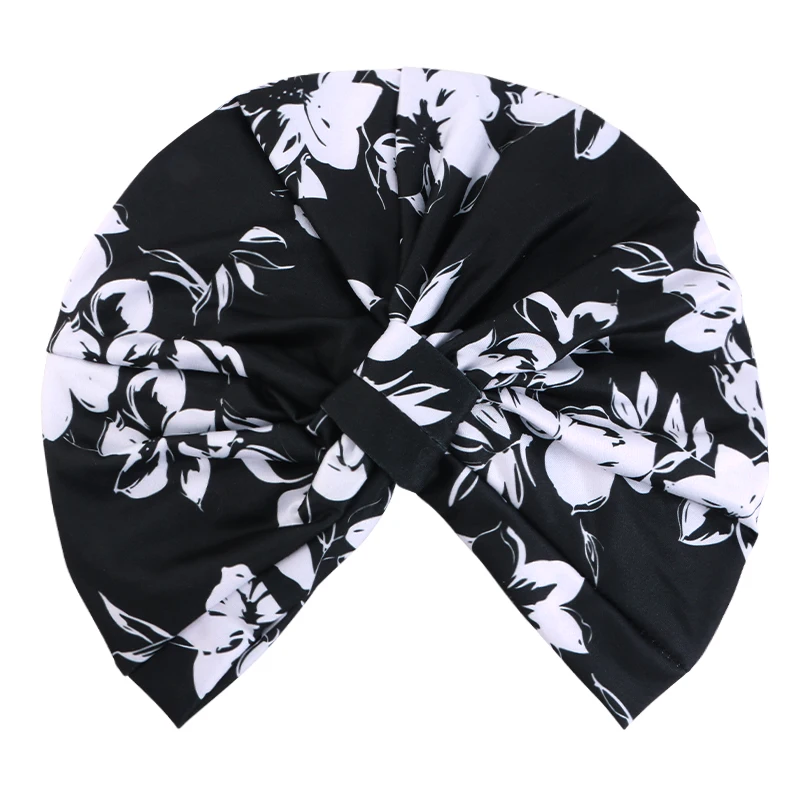 New Bohemia Floral Print Turban Pre Tied Knot Pleated Muslim Hijab  Head Wrap Stretchy India Hat Bonnet Chemo Caps Beanie Hat - view 5
