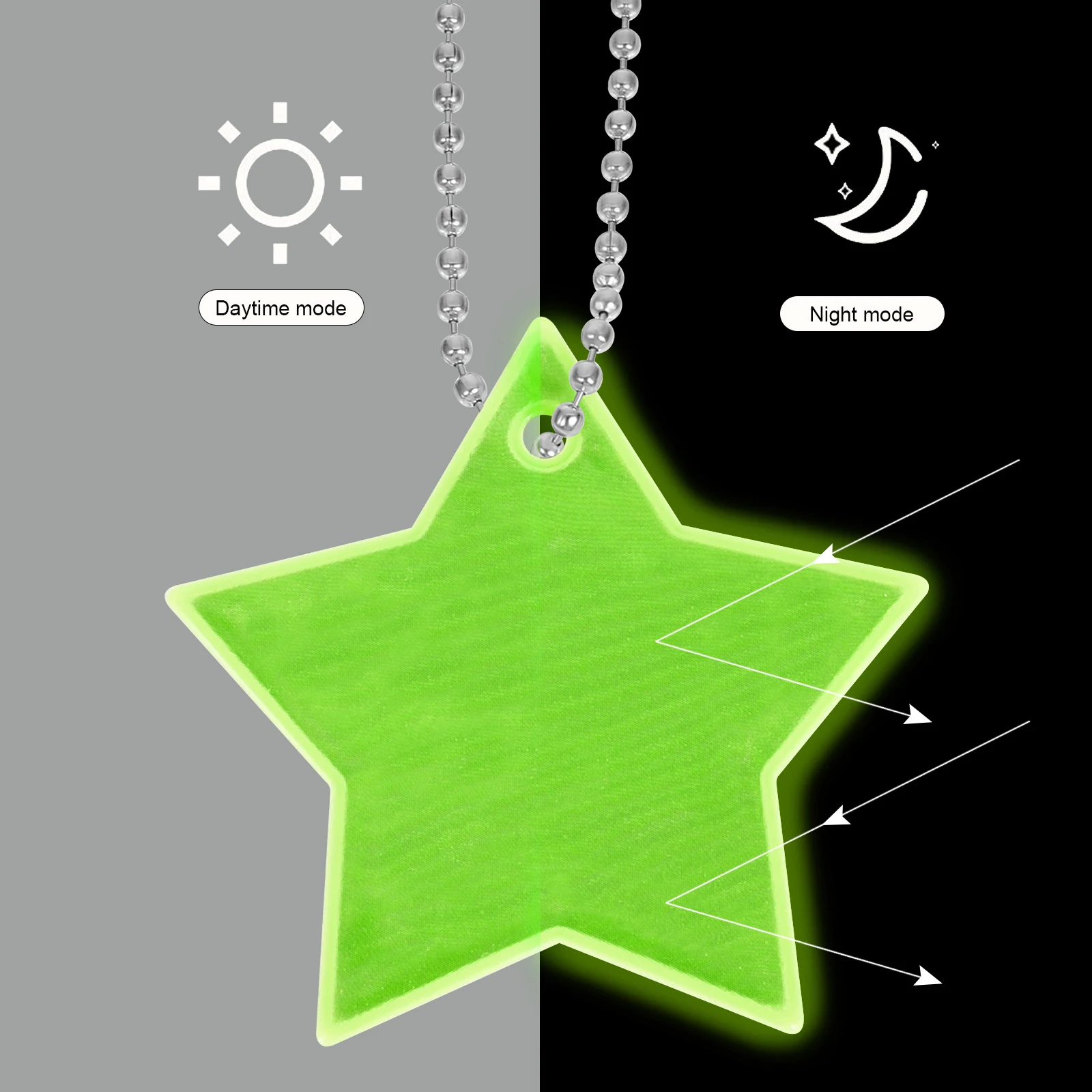 

13 Pcs Reflective Lingual Party Decorations Reflector Pendants Night Keychain High-intensity Star Pvc Lattice Safety