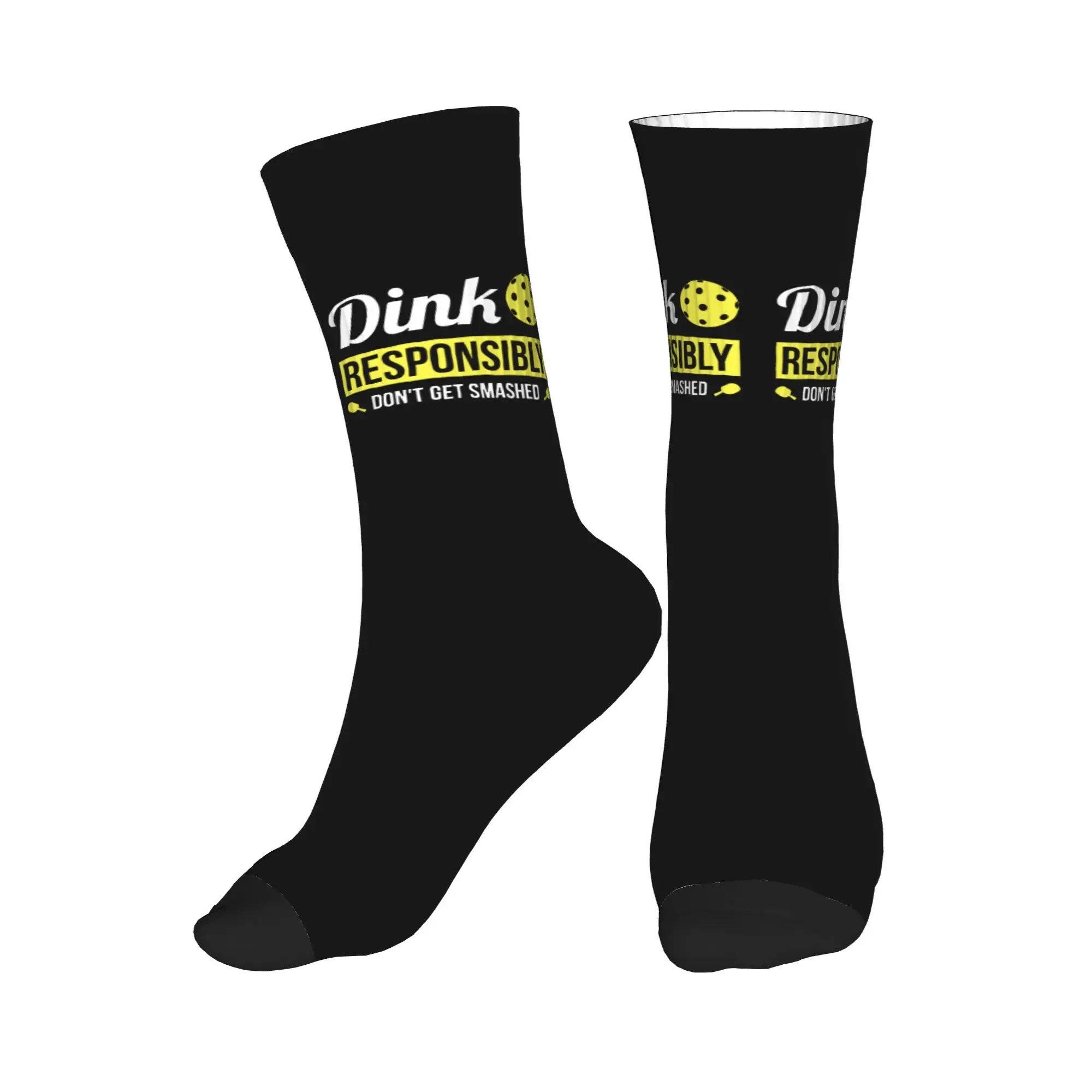 

Funny Dink Responsibly Don't Get Smashed Pickleball Gift Socks Men Women Warm 3D Printing Sports Basketball Socks