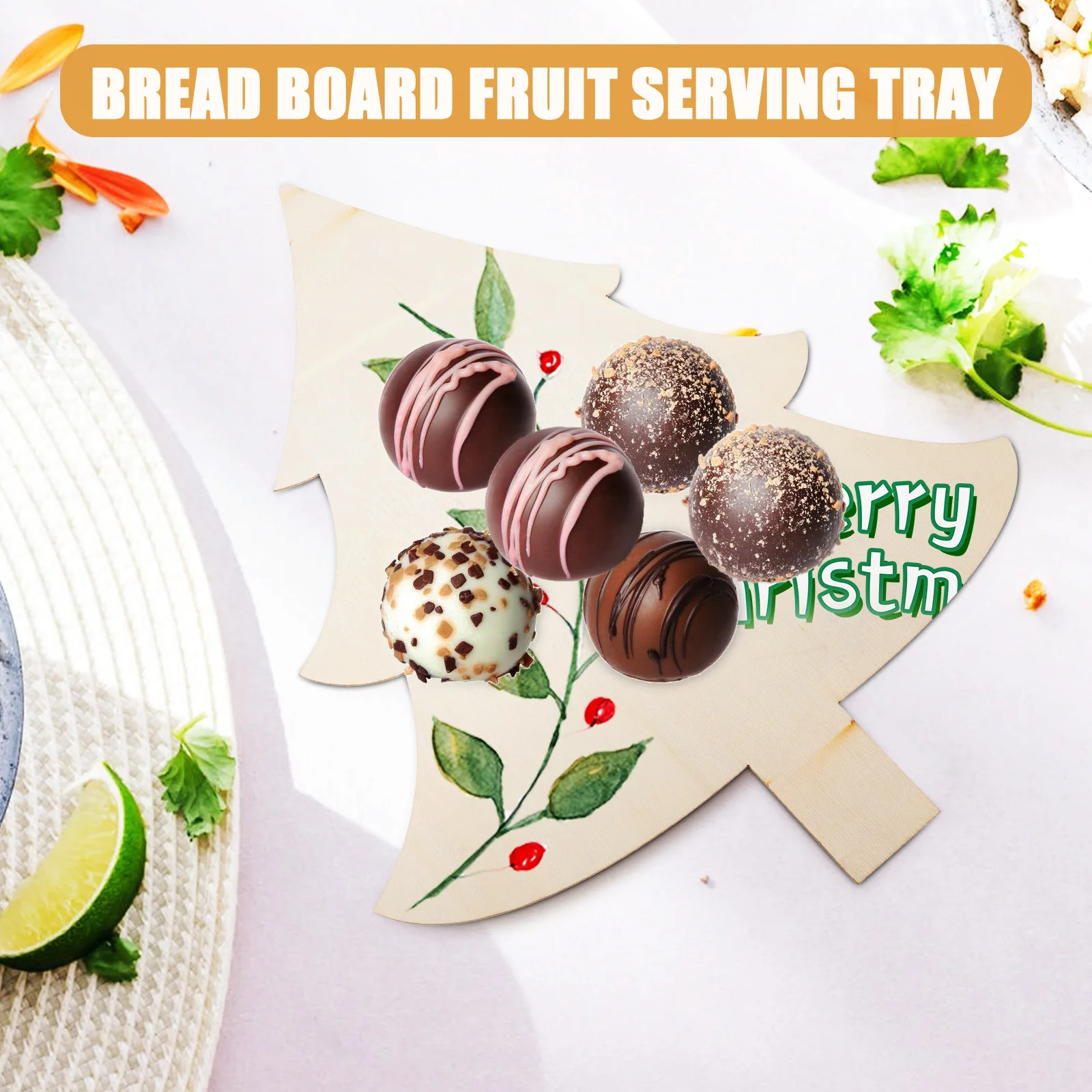 6 Pcs Bread Tray Wooden Cake Board Breadboard Fruit Serving Cutting Chopping Plates Bat Mitzvah Card Blank