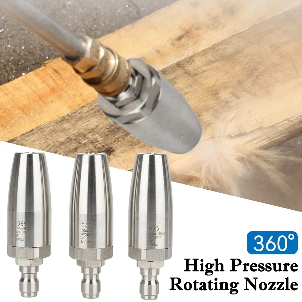 25/35/40/55mm 360° Rotating Rust Removing Quick Connector Car Wash High Pressure Water Gun Nozzle Stainless Steel Lotus Nozzle
