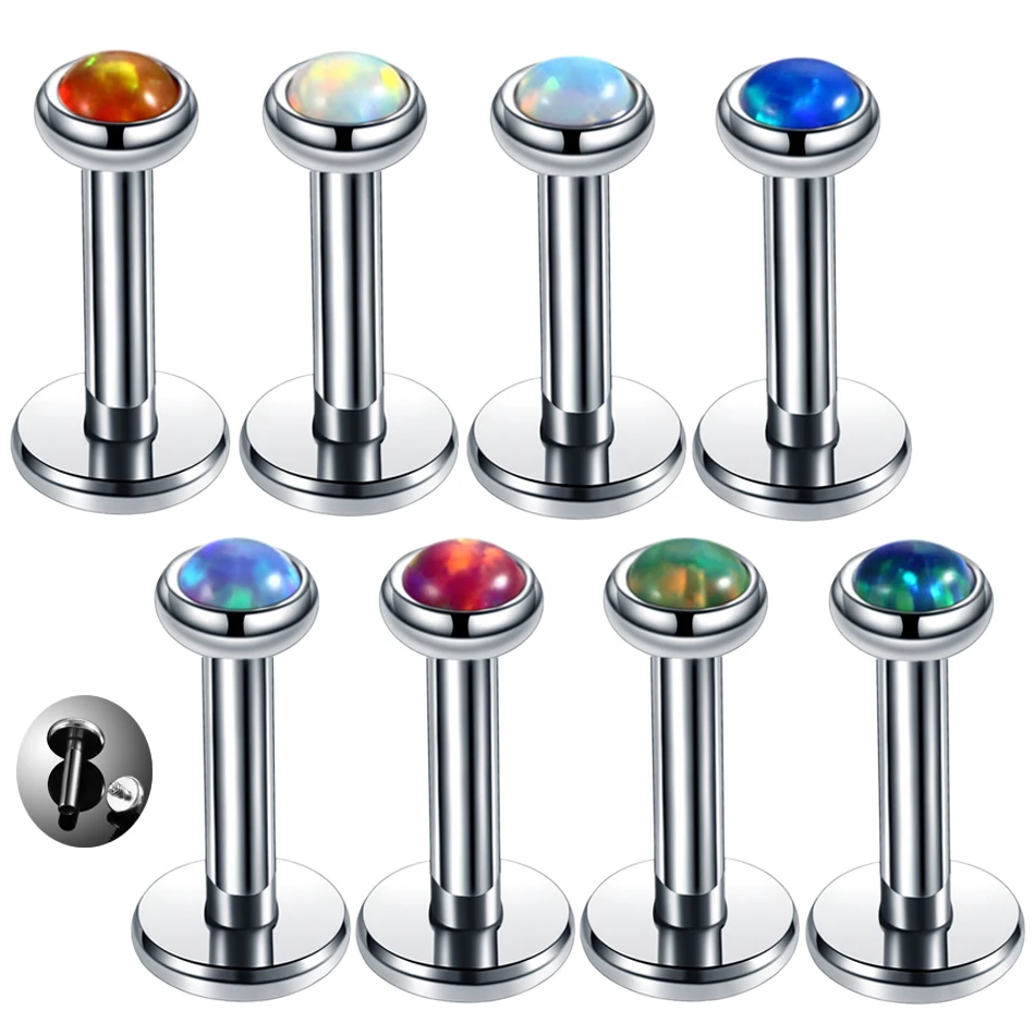 1Pc Stainless Steel 3/4/5mm Ball Internal Thread Labret Ring Nose Stud Helix Piercing Oreja Lip Ring Ear Piercing Tragus Earring