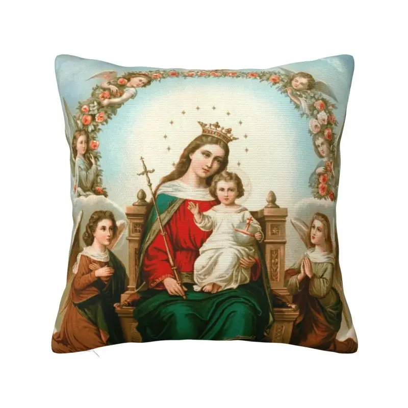 Virgin Mary Cushion Covers Catholic Christian Soft Modern Throw Pillow Case Decor Home