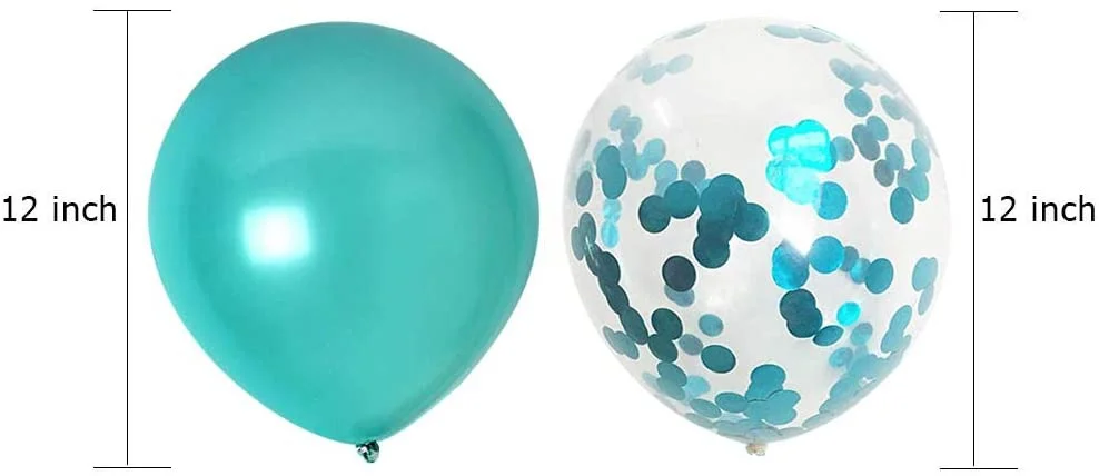 Blaugrüne türkisfarbene Luftballons und türkisfarbene Konfetti-Ballons für Party, Geburtstag, Hochzeit, Verlobung, Abschlusszubehör – Detail 2