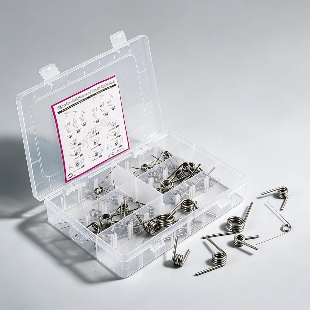 45 Stück V-förmige Haarnadel-Torsionsfedern, 0,5–2,5 mm Drahtdurchmesser, hochfeste Präzisionsfeder 45–120 ° Mechanische Ausrüstungs-Ersatzteile – Detail 1