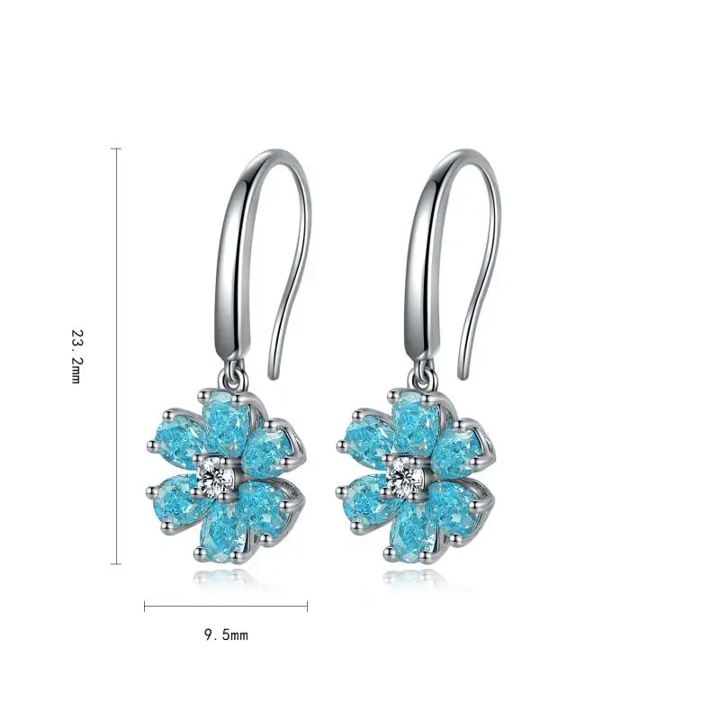 

Pirmiana New Arrival 3.146ct Lab Grown Paraiba Sapphire Earrings S925 Silver Jewelry for Women