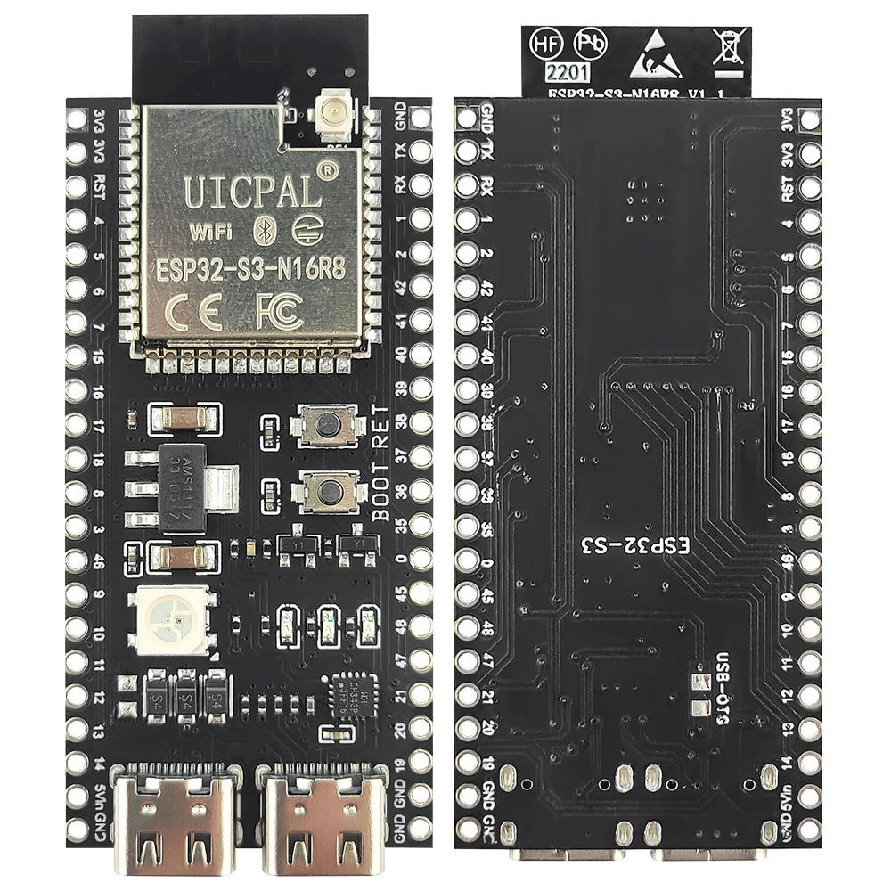 Płytka rozwojowa ESP32-S3 z modułem rozszerzonym zakresem Wi-Fi 2.4G do Internetu Rzeczy AI, ESP32-S3WROOM1 N16R8 MCU, 44-pinowa, Type-C, 8M PSRAM — zdjęcie produktu 4