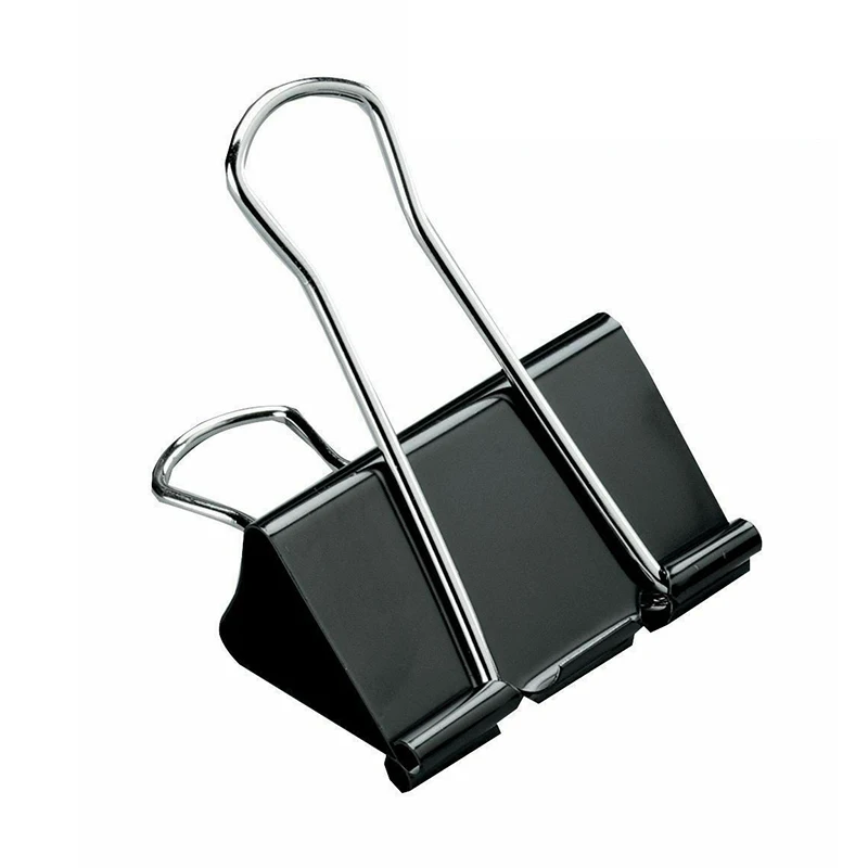 Metal Paper Clip 19 25 32 41 51mm Foldback Metal Binder Clips Black Grip Clamps Paper Document Office School Stationery