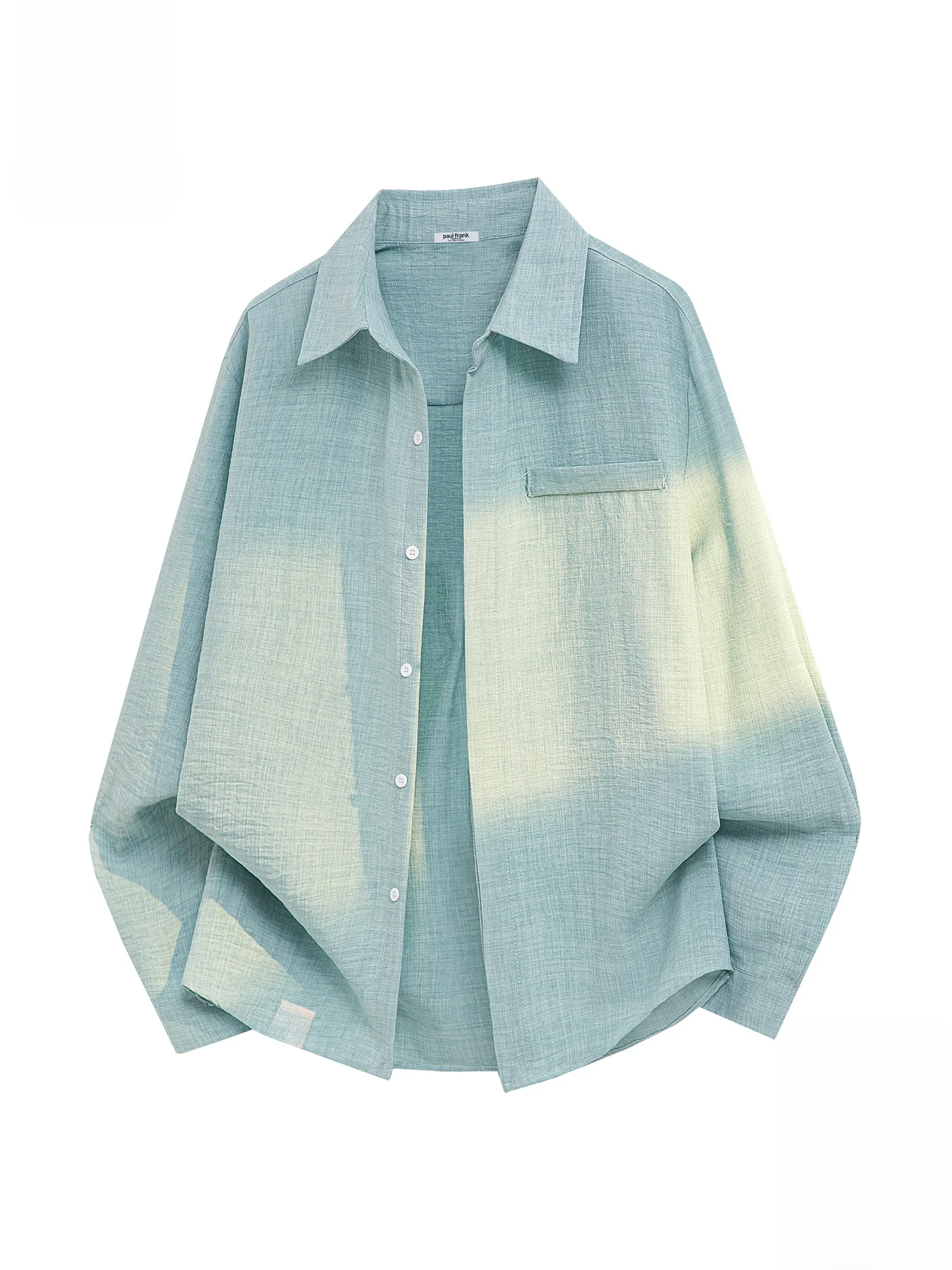 

Мужская свободная рубашка Paul Frank с длинным рукавом, новая весенняя коллекция, повседневная, с воротником, комфортная на ощупь, с принтом обезьяны, из полиэфирного волокна