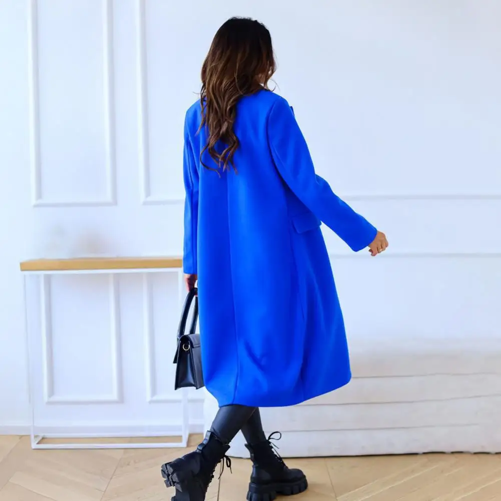 

Women's Autumn Winter Lapel Collar Warm Coat Double-Breasted Trench Coat Slim Fit Overcoat Peacoat Fall Winter Overcoat