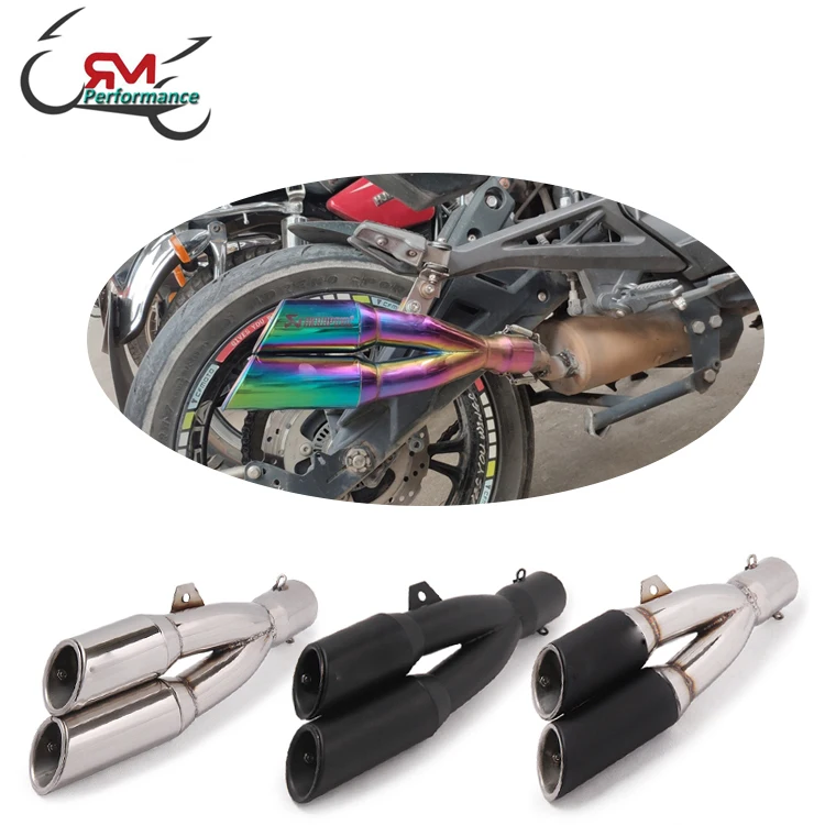

Intelligent Library Universal Motorcycle Exhaust Muffler Dual Right Left Escape Double Down DB Killer For TRK502 NMAX R6 CB650f