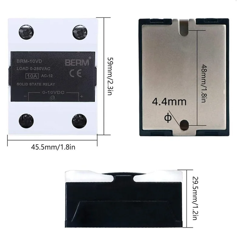 T82C Heißer Verkauf-BERM BRM-10VD Solid State Relais Bolt-Onvoltage Regler Flammhemmende Shell Solid-State Relais Lange Lebensdauer