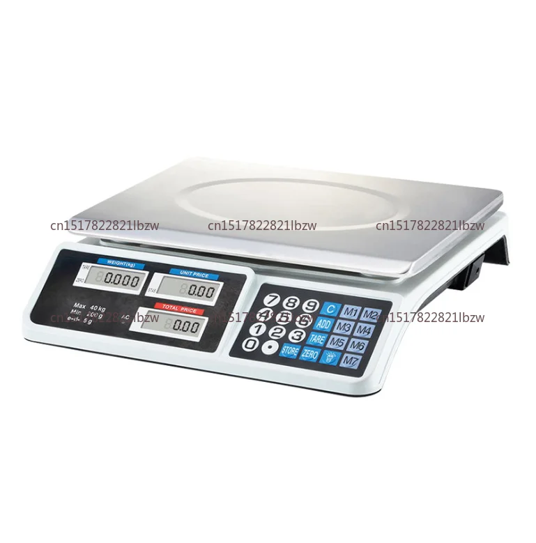 40kg/1g Stainless Steel Electronic Scale Food Meat Counting Weighing Scale Price Computing Scale Store Supermarket Rechargeable