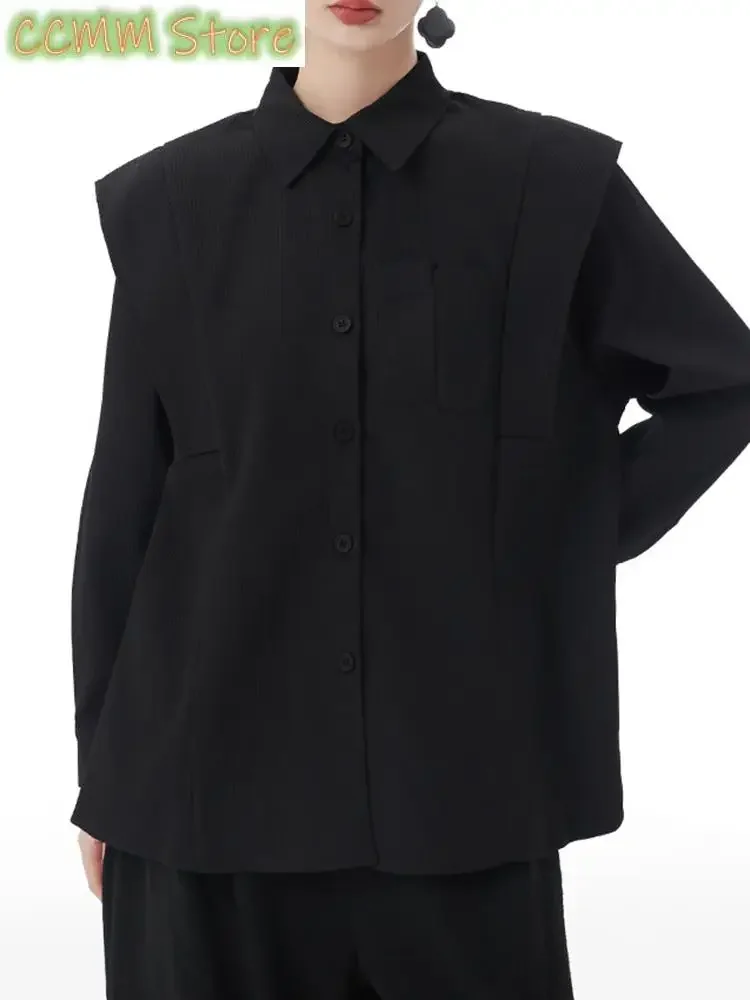 Damska fioletowa sztruksowa elegancka bluzka w kształcie dużego rozmiaru nowa koszula z długim rękawem z klapami Fashion Tide wiosna jesień