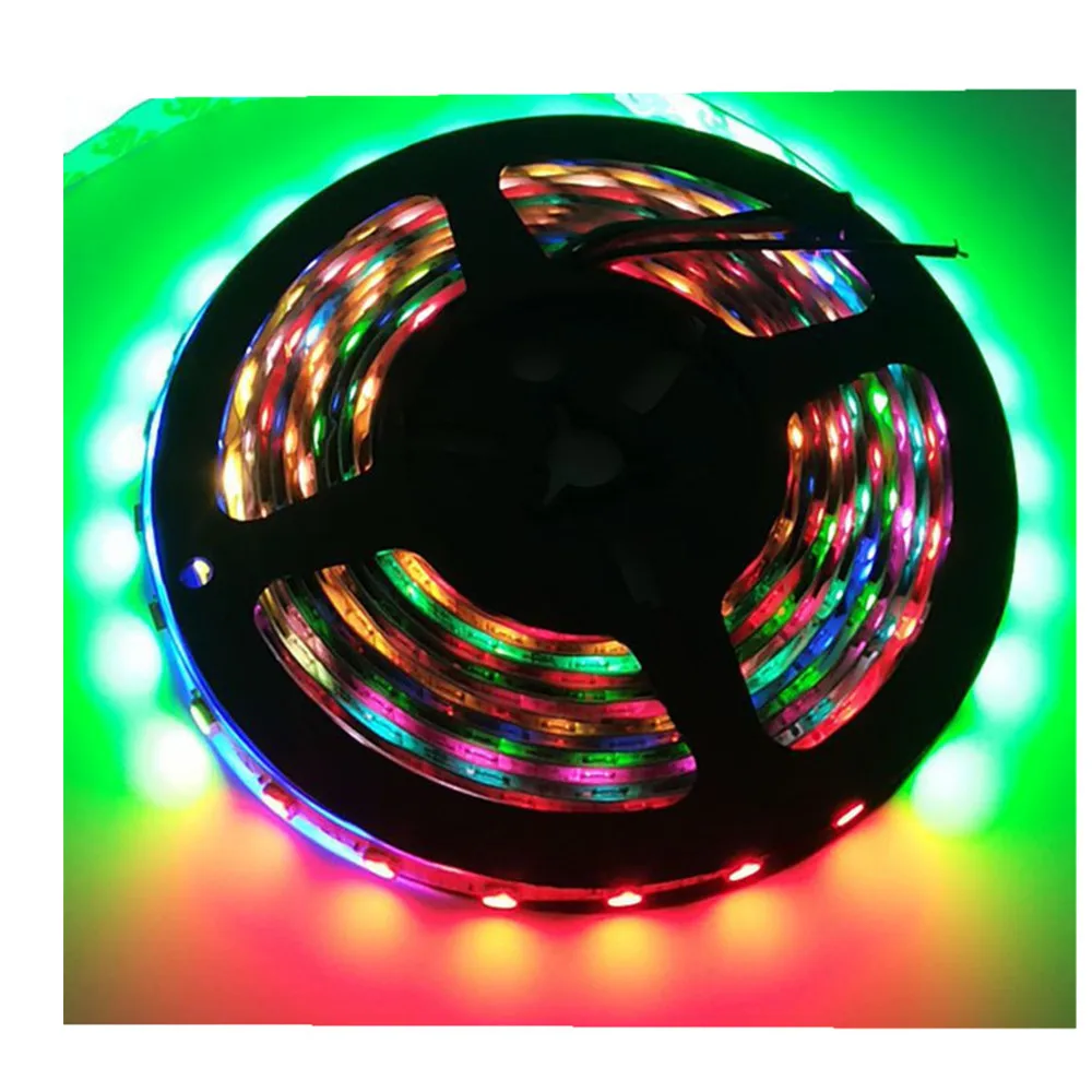 Smart RGB Pixel LED Strip, PCB preto e branco, DC 5V, 30 60 144 LEDs, 1m, 5m, WS2812B, IP30, IP67, DC5V