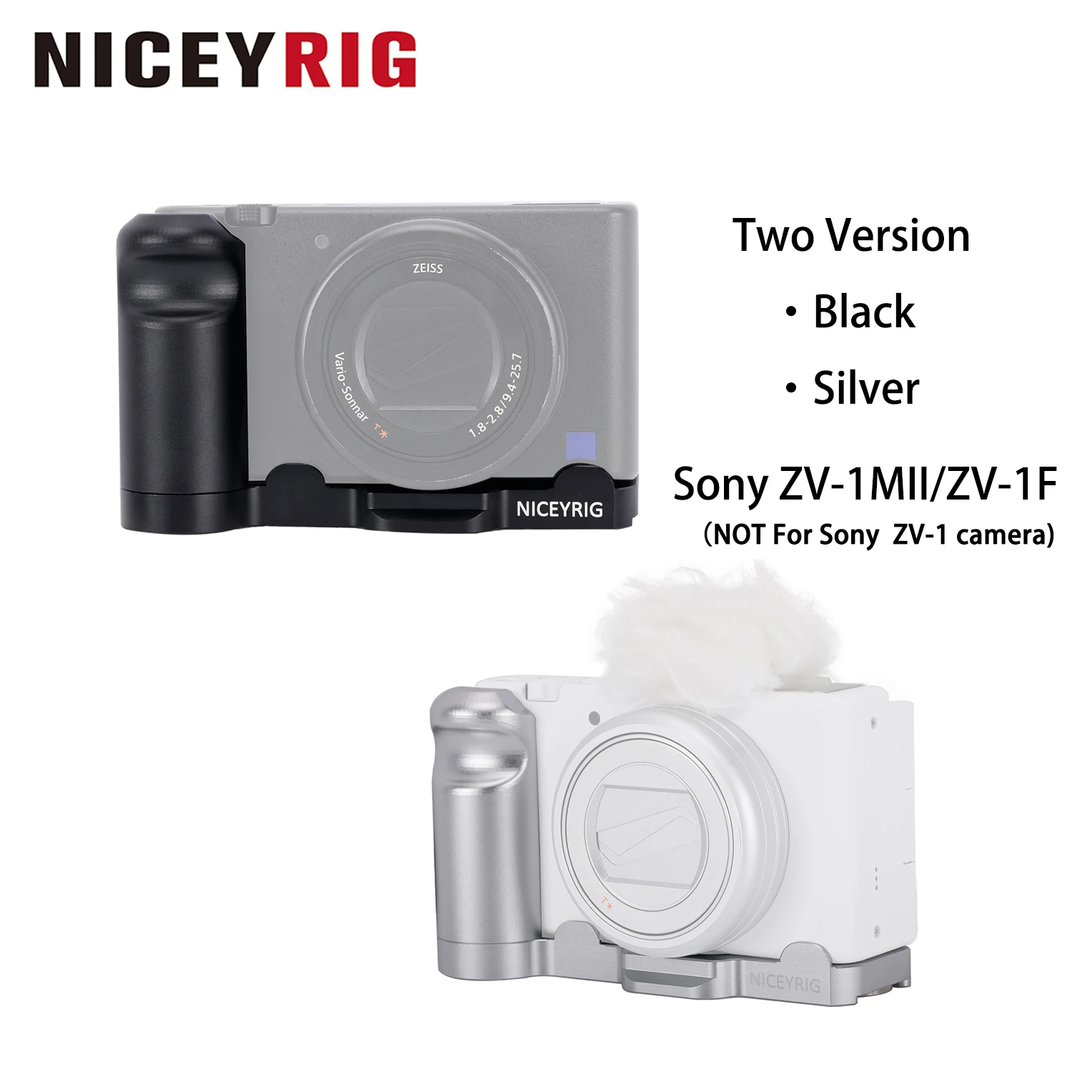 

NICEYRIG L-Shape Grip for Sony ZV-1MII/ZV-1F Camera Extension Bracket with Quick Release Arca Swiss Bottom Plate