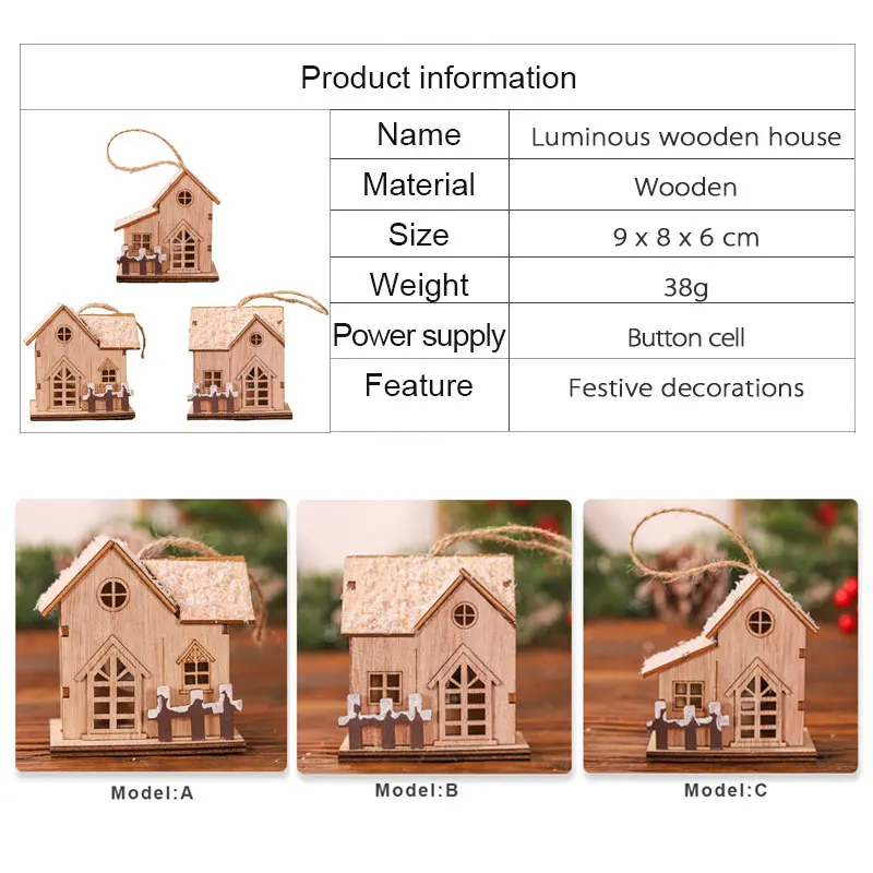 Lichter mit Weihnachtsatmosphäre, Tischdekorationslampe, Szenenanordnung, Lichter, beleuchtetes Weihnachtsdorf, Häuser, Winterszene, Dorf