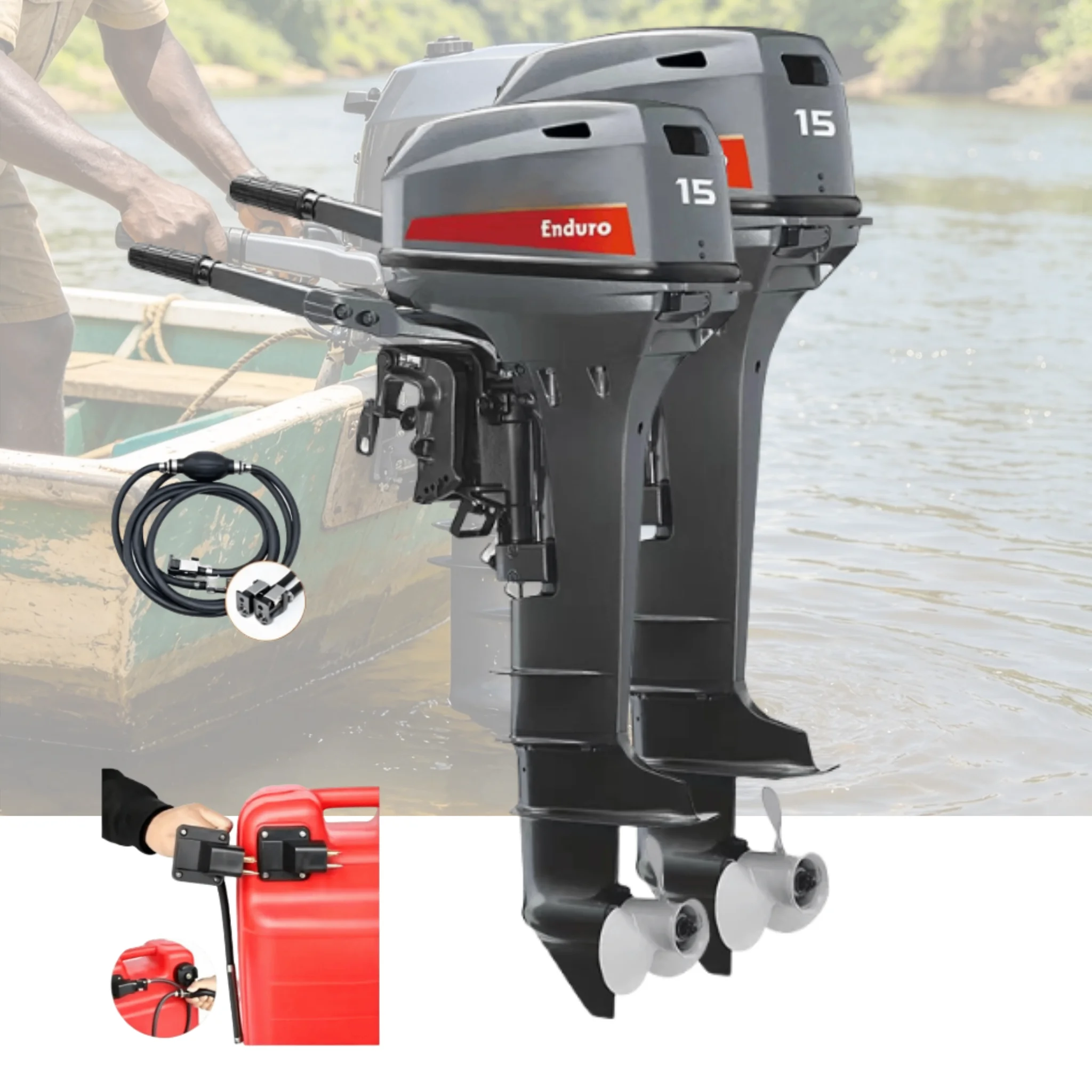 Factory Direct 2 Stroke 15HP Outboard Motor Marine Boat Engine Compatible With Original for Yamaha Outboard Spare Parts