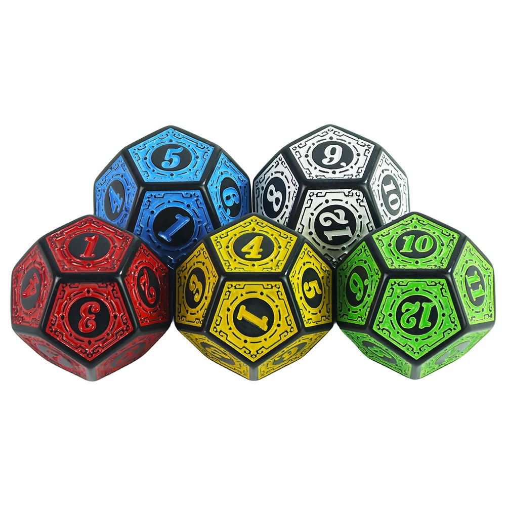 10pcs D12 Polyhedral Dice 12 Sided Digital Dice for DND TRPG Party Games